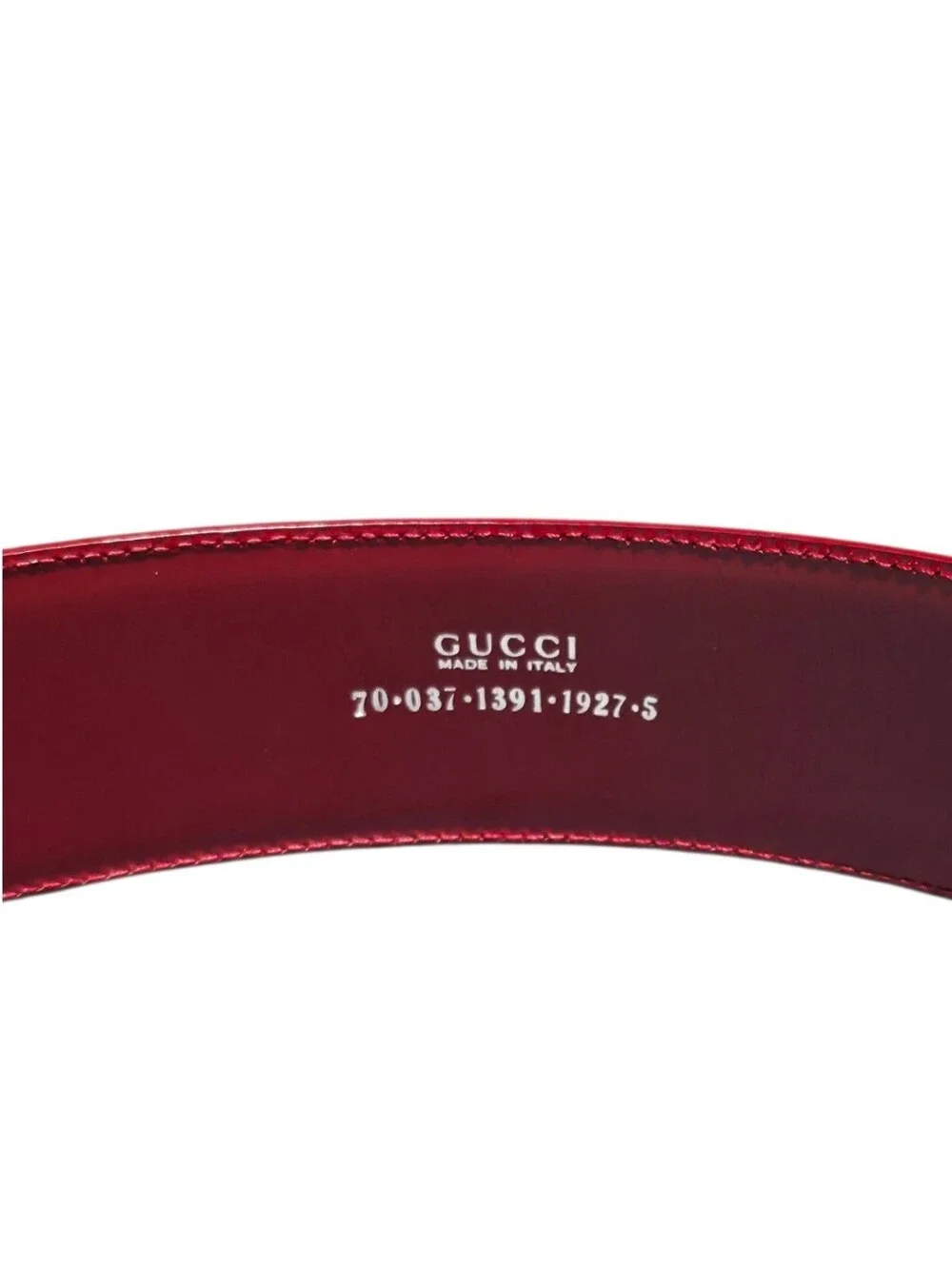Gucci Red Patent Leather Horsebit Waist Belt with Silver Hardware